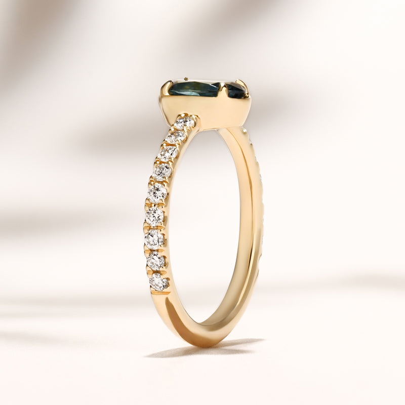 Jasper Ring I 1.21ct Teal Oval Sapphire
