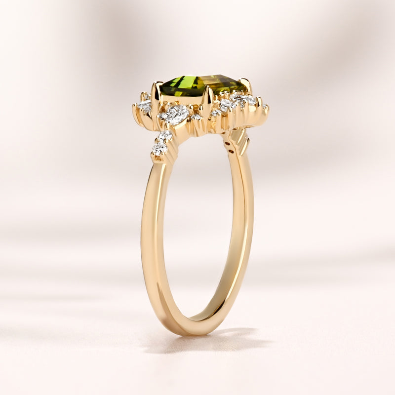 Serenade Ring I 1.55ct Green Rectangular Sapphire