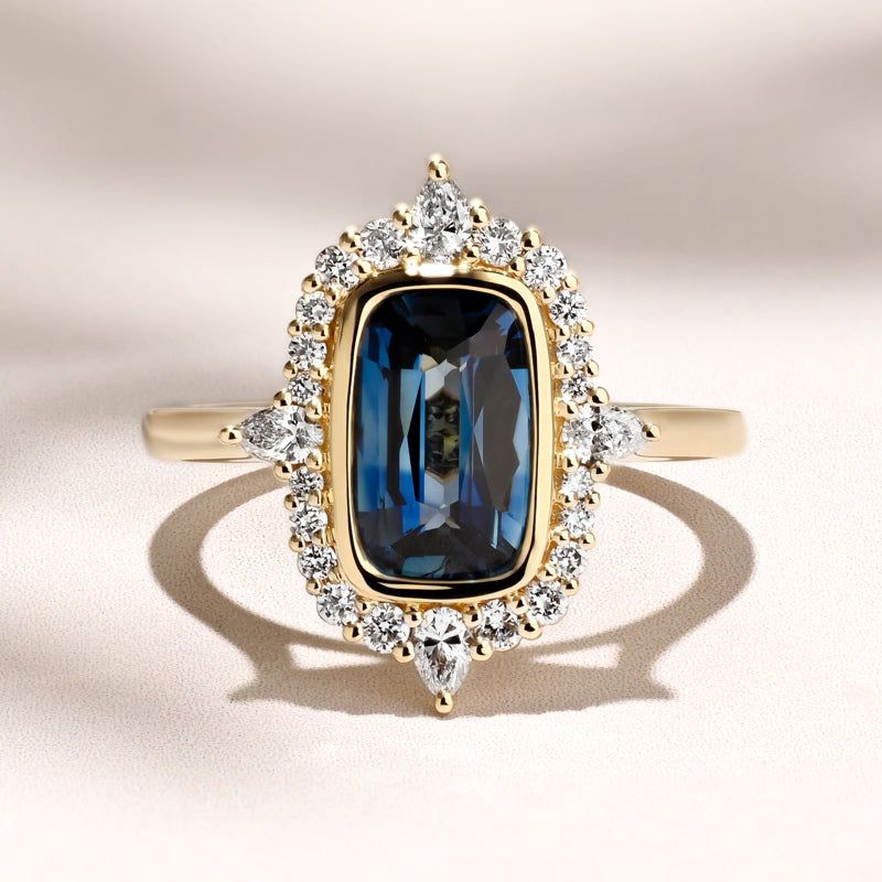 Regalia Ring | 1.76ct Long Cushion Blue Sapphire