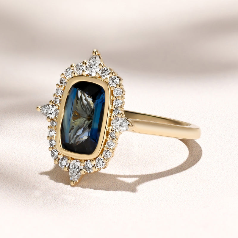 Regalia Ring | 1.76ct Long Cushion Blue Sapphire