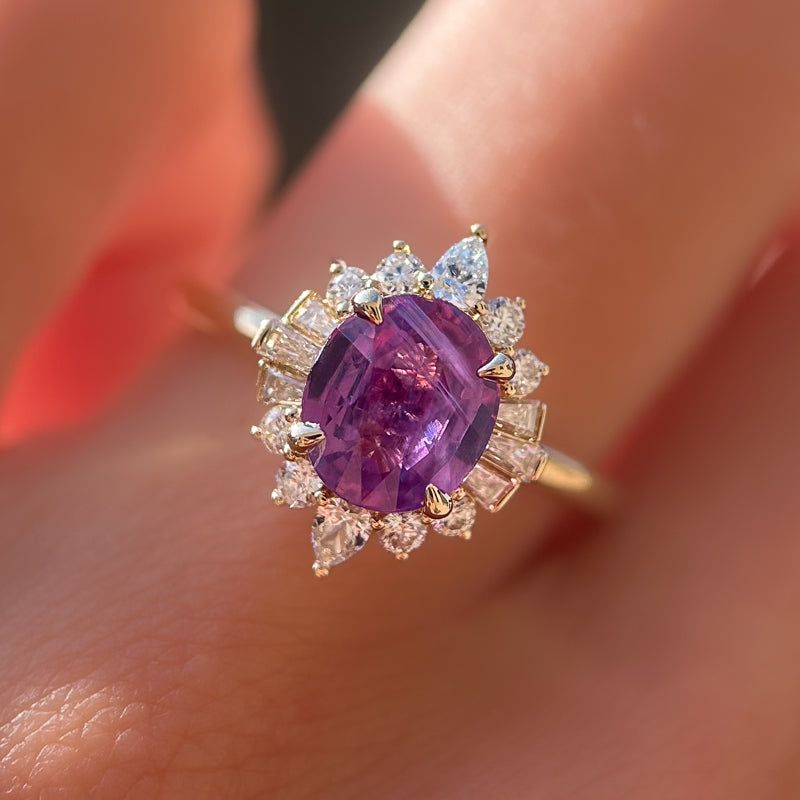 Corona Ring | 2.02ct Oval Pink Sapphire