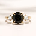 Triplicity Ring | 3.14ct Round Green Sapphire