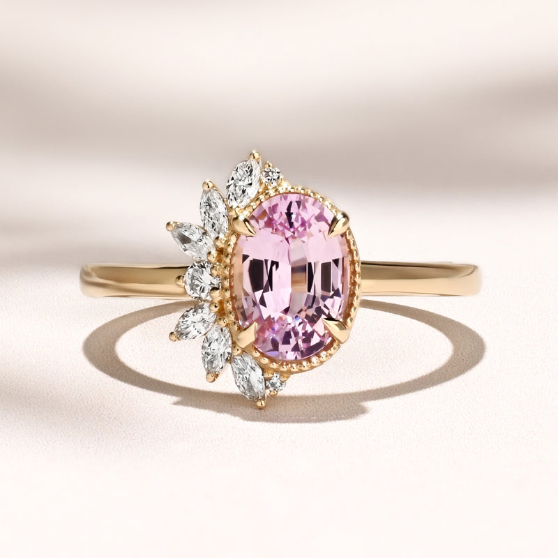 Floret Ring | 1.52ct Oval Pink Sapphire