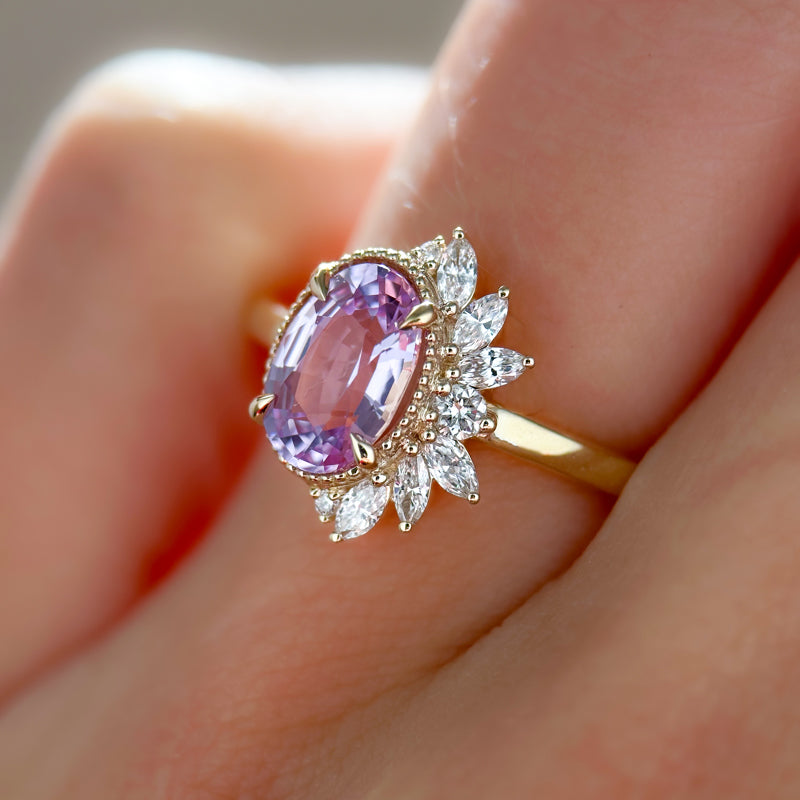 Floret Ring | 1.52ct Oval Pink Sapphire