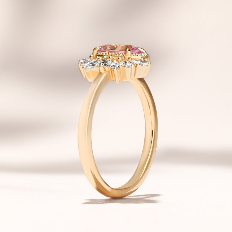 Floret Ring | 1.52ct Oval Pink Sapphire