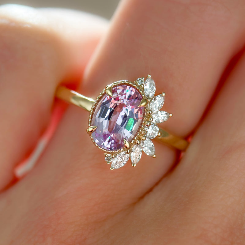 Floret Ring | 1.52ct Oval Pink Sapphire