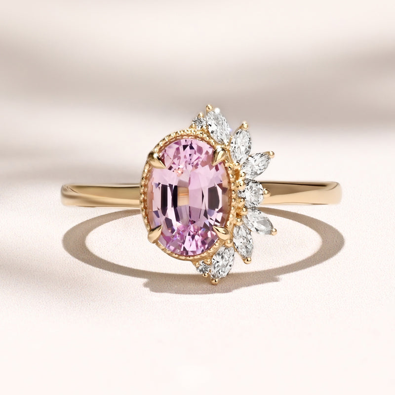 Floret Ring | 1.52ct Oval Pink Sapphire