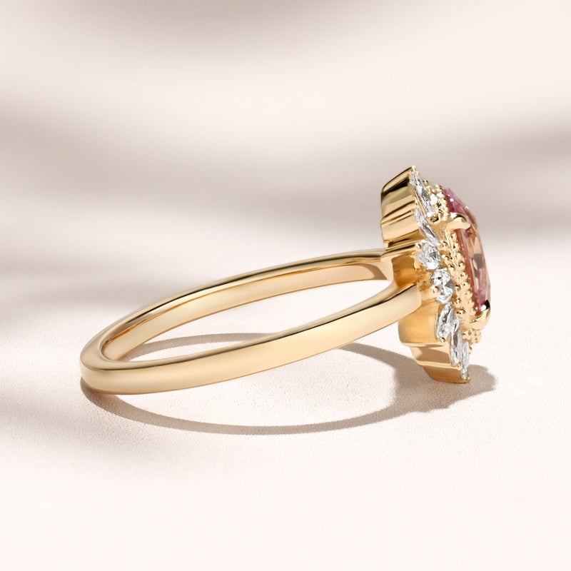 Floret Ring | 1.52ct Oval Pink Sapphire