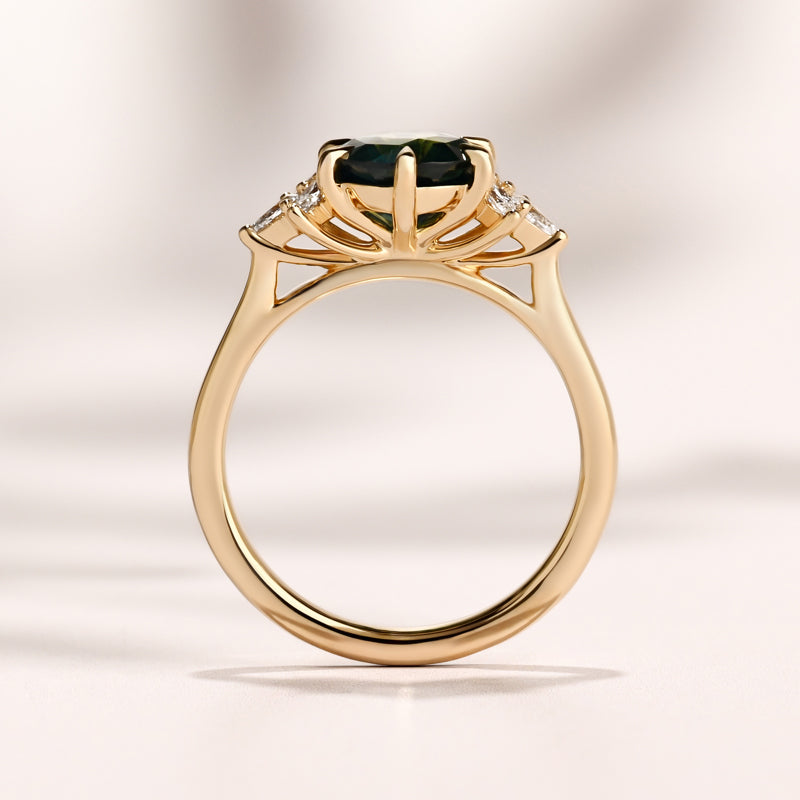 Soleil Ring | 1.82ct Round Green Sapphire