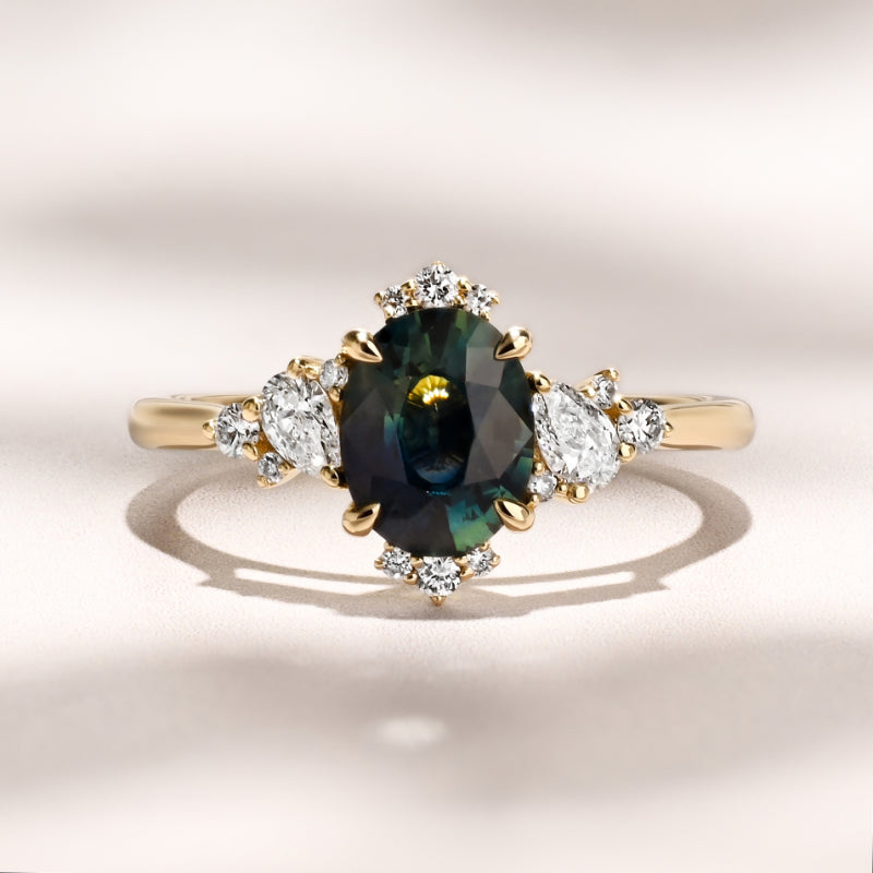 Comice Ring | 1.41ct Teal-Blue Oval Madagascar Sapphire