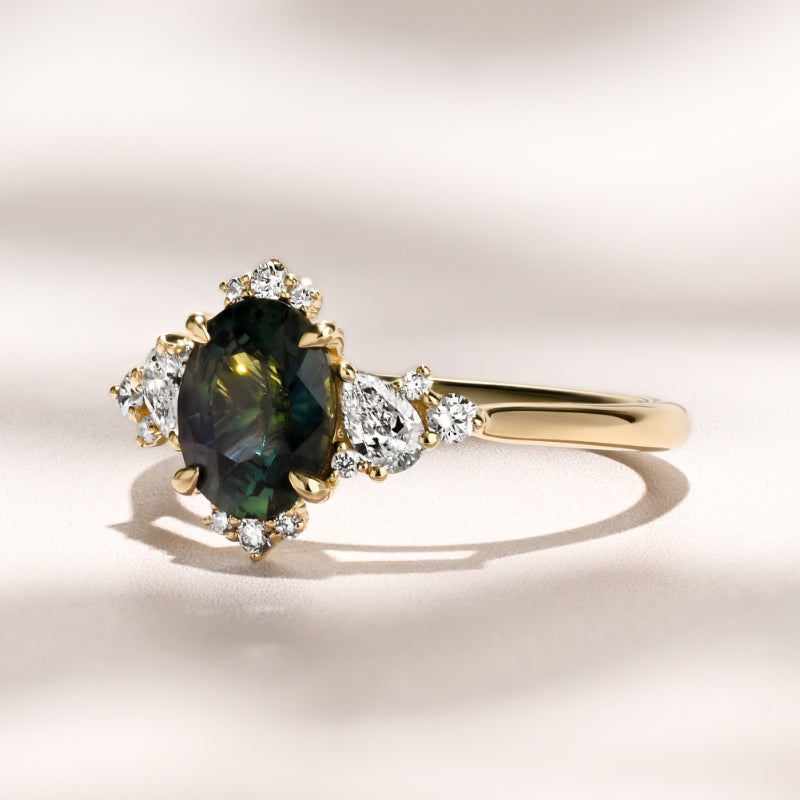 Comice Ring | 1.41ct Teal-Blue Oval Madagascar Sapphire