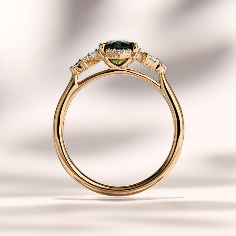 Comice Ring | 1.41ct Teal-Blue Oval Madagascar Sapphire
