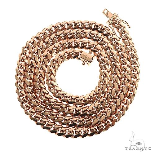 14K Rose Gold Solid Miami Cuban Link  Chain 24 Inches 6mm   67155