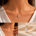 Marquise Solitaire Necklace, Solid Gold Diamond Pendant, Dainty Wedding Jewelry