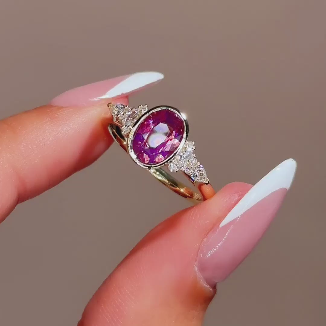 Savannah Bezel Ring I1.51ct Oval Pink Sapphire