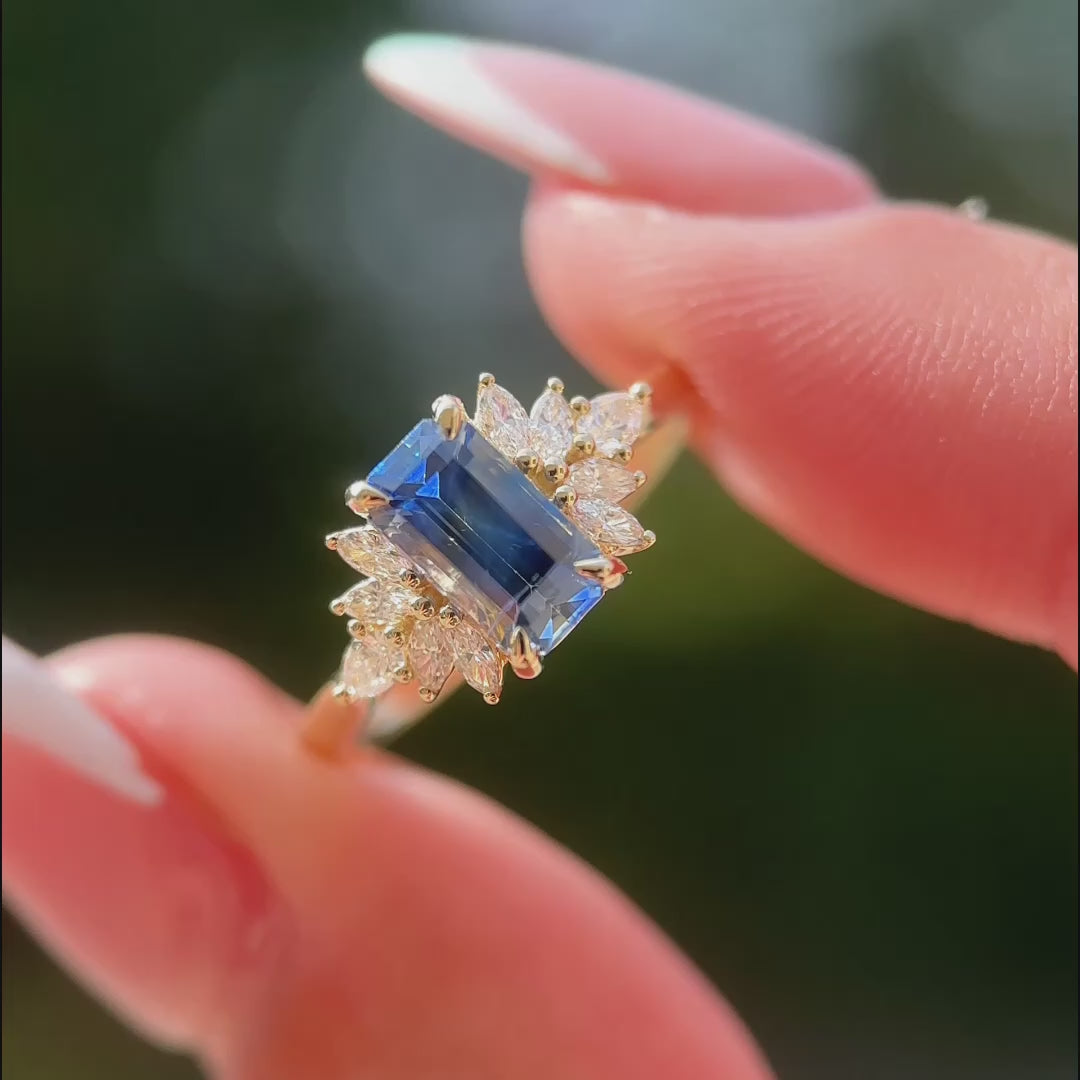 Valea Ring I 1.85ct Rectangular Ceylon Sapphire