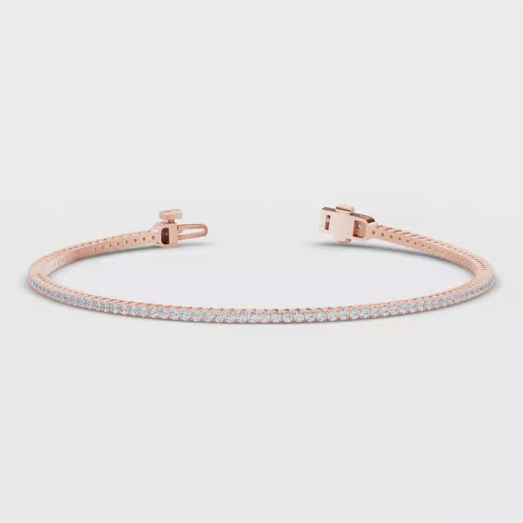 1 Carat Total Weight Rivera Tennis Bracelet in 14k Rose Gold