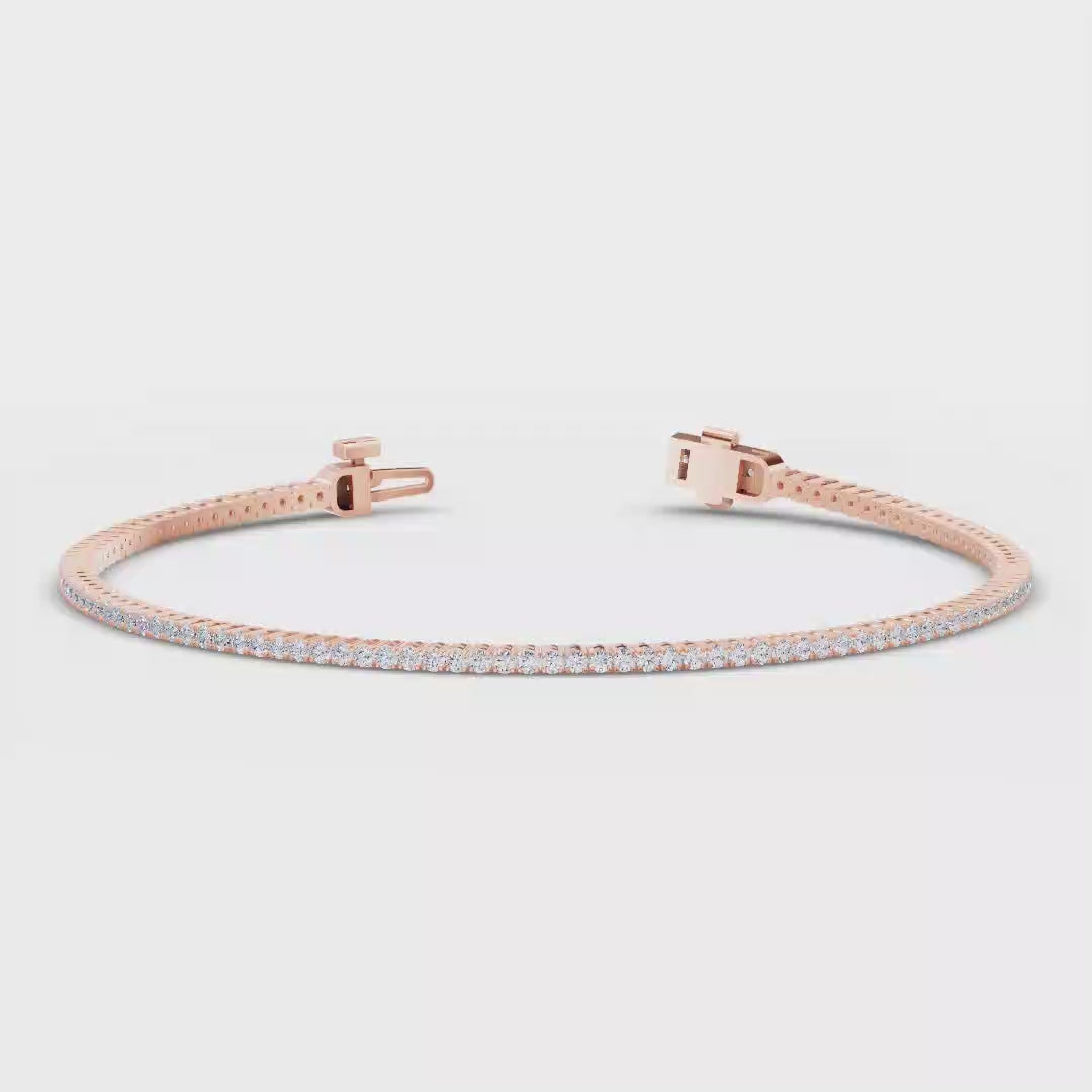 1 Carat Total Weight Rivera Tennis Bracelet in 14k Rose Gold