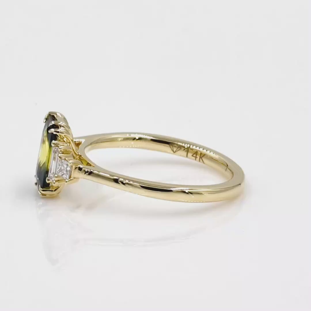 Amelia Ring I 1.03ct Teal/Yellow Sapphire
