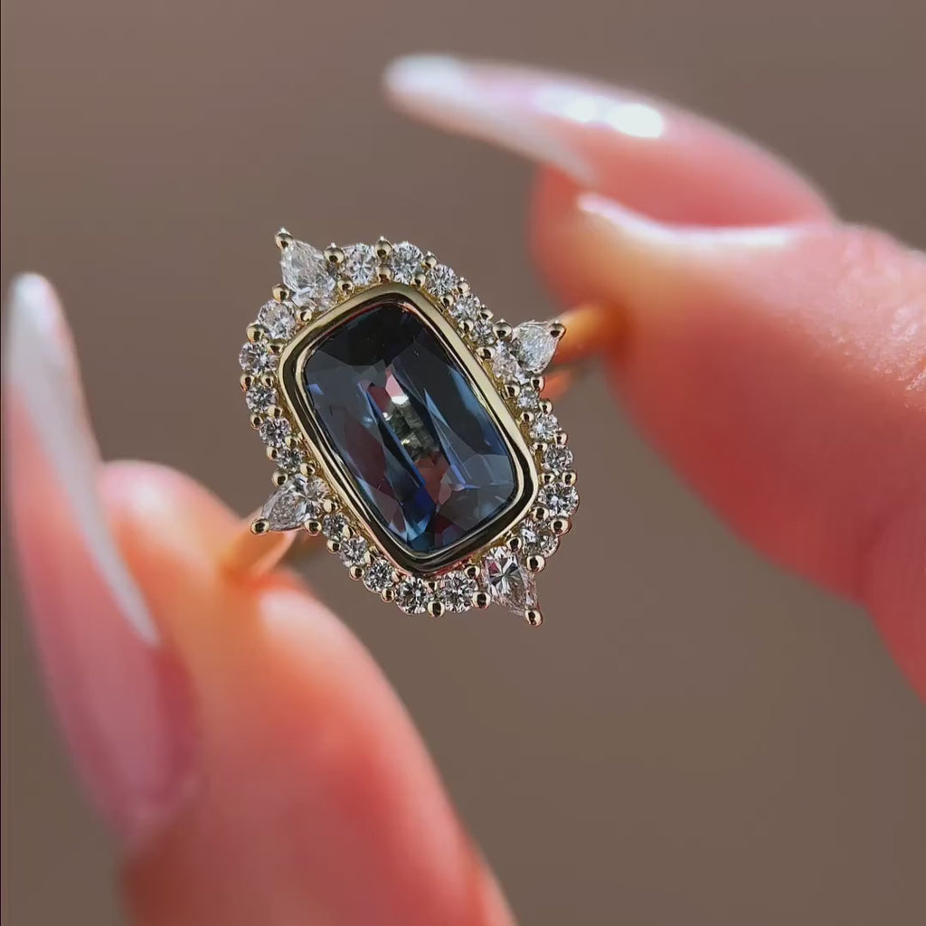 Regalia Ring | 1.76ct Long Cushion Blue Sapphire