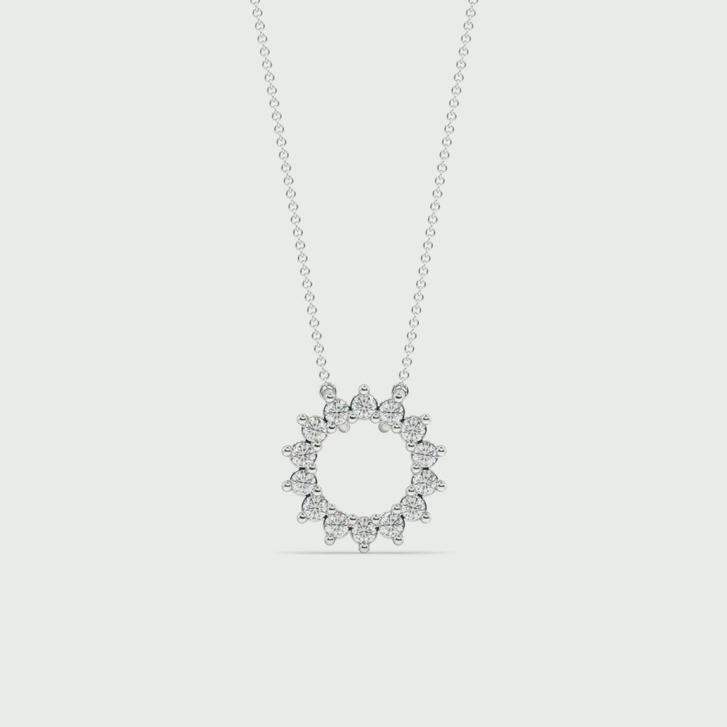 Sterling Silver 1/5ctw Lab Grown Diamond Open Circle Pendant