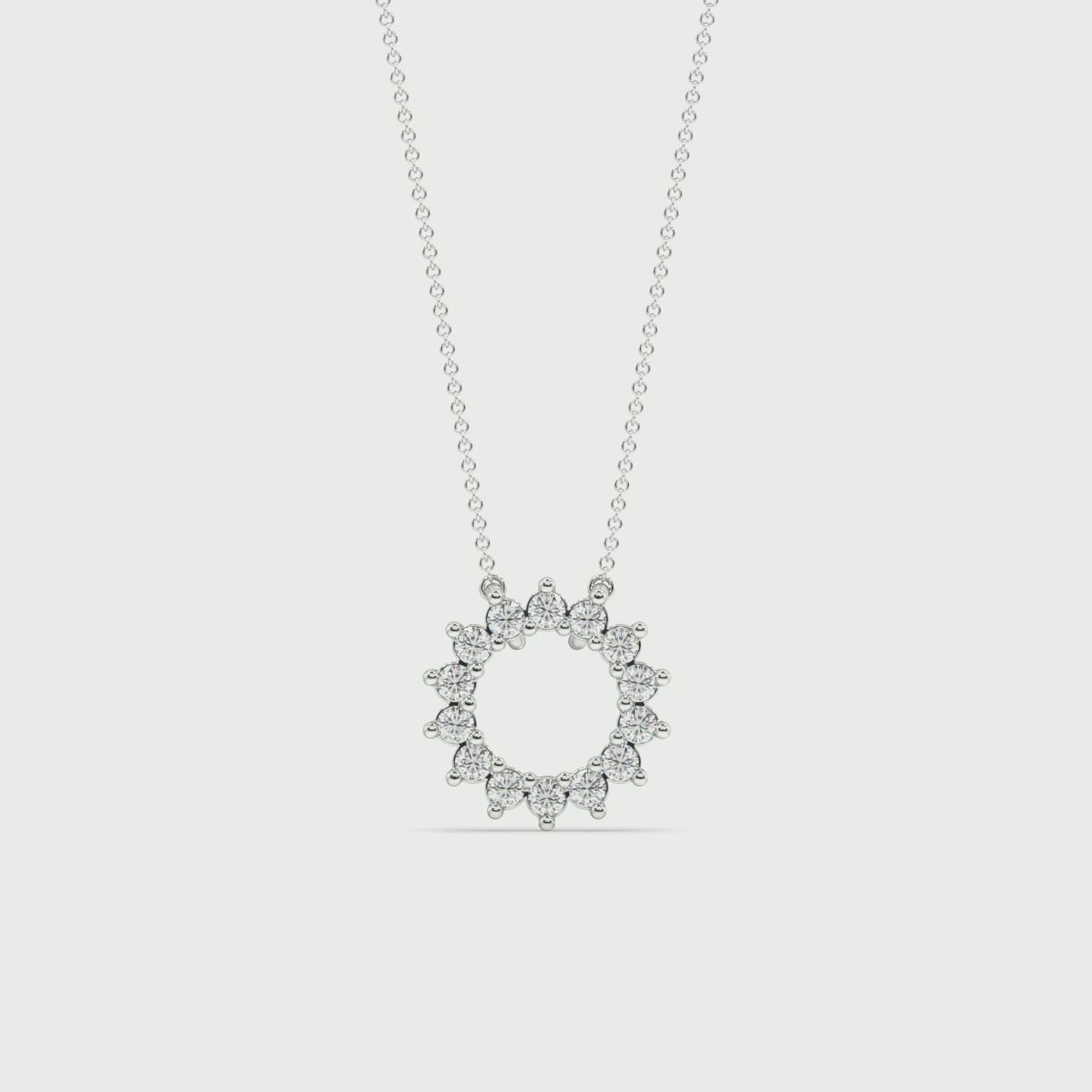 Sterling Silver 1/5ctw Lab Grown Diamond Open Circle Pendant