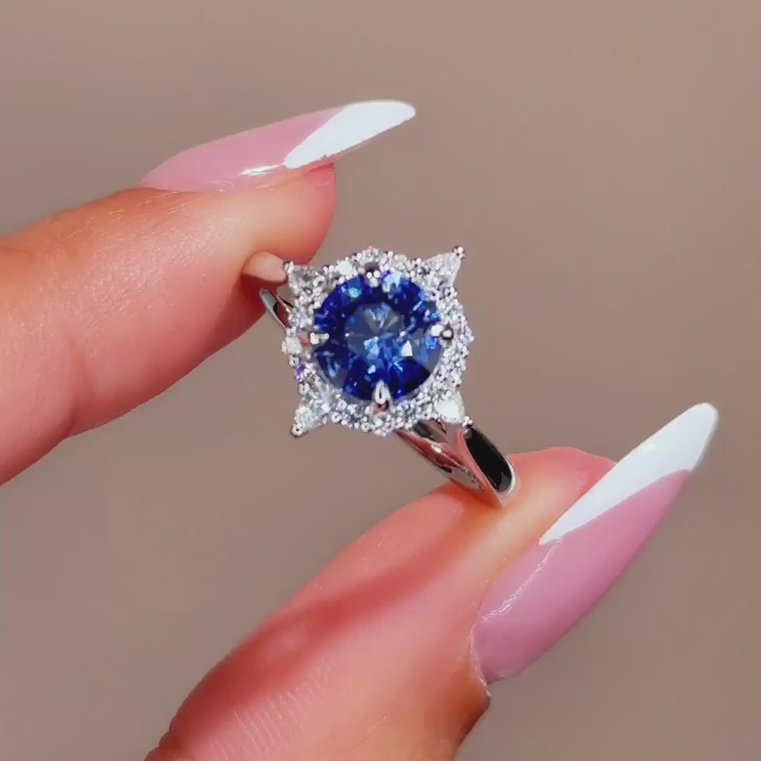 Lyric Ring I 1.68ct Round Ceylon Sapphire