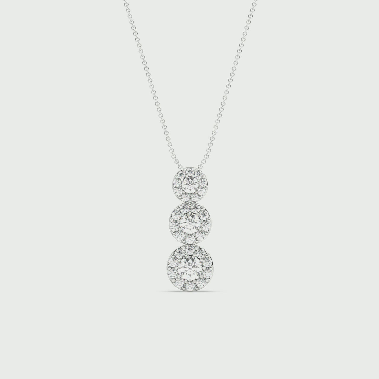 Sterling Silver Drops of Light Lab Grown Diamond Halo Pendant 1/5ctw