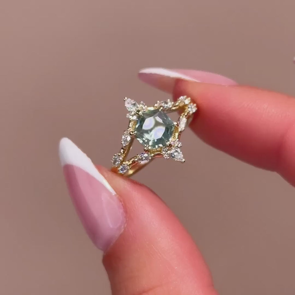 Junia Ring I 1.09ct Montana Hexagon Sapphire