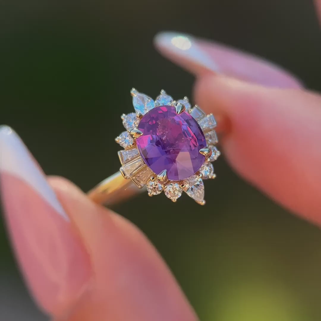 Corona Ring | 2.02ct Oval Pink Sapphire