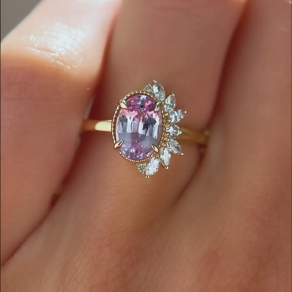Floret Ring | 1.52ct Oval Pink Sapphire