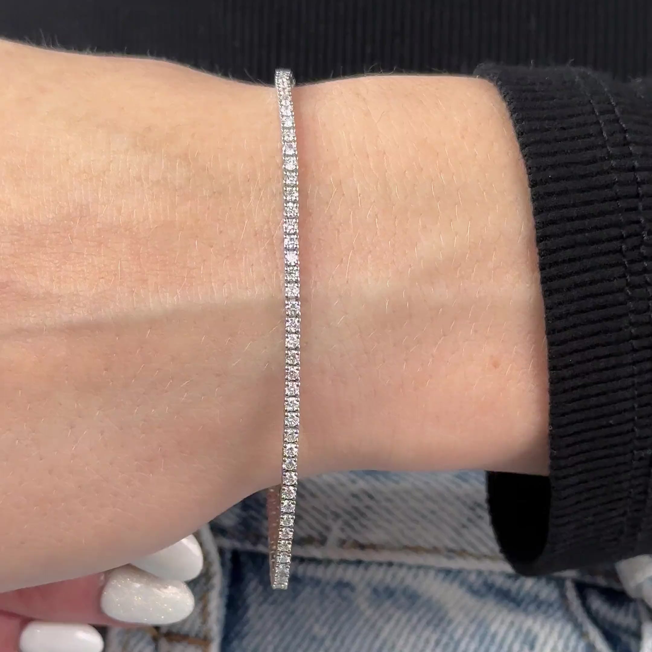 2 Carat Total Weight Lab-Grown Diamond Tennis Bracelet in 14k White Gold