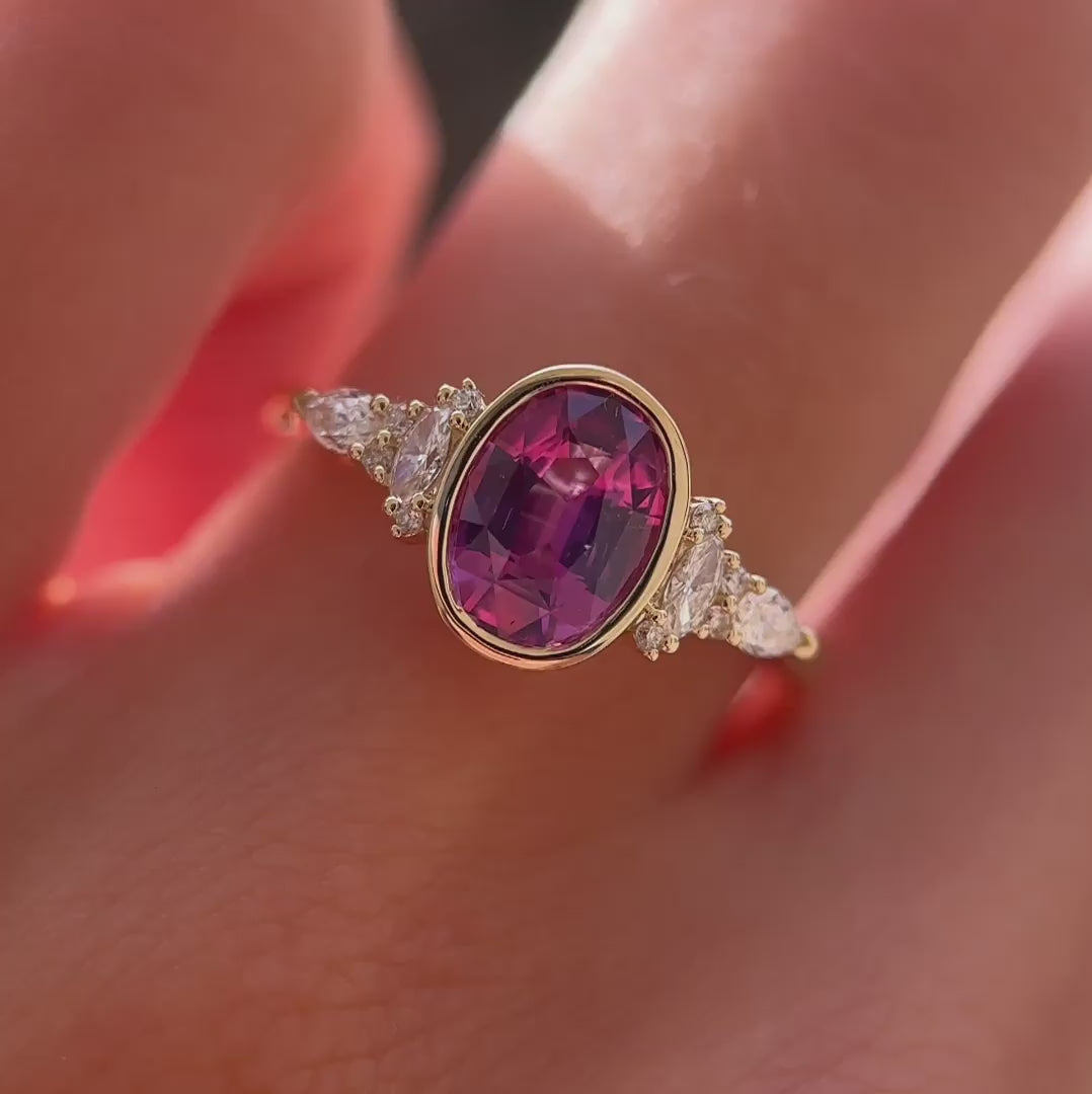 Savannah Bezel Ring I1.51ct Oval Pink Sapphire