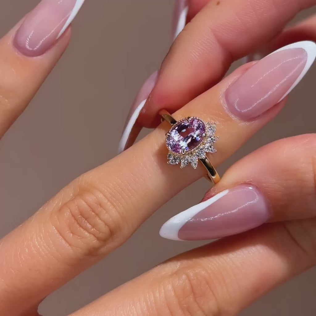 Floret Ring | 1.52ct Oval Pink Sapphire