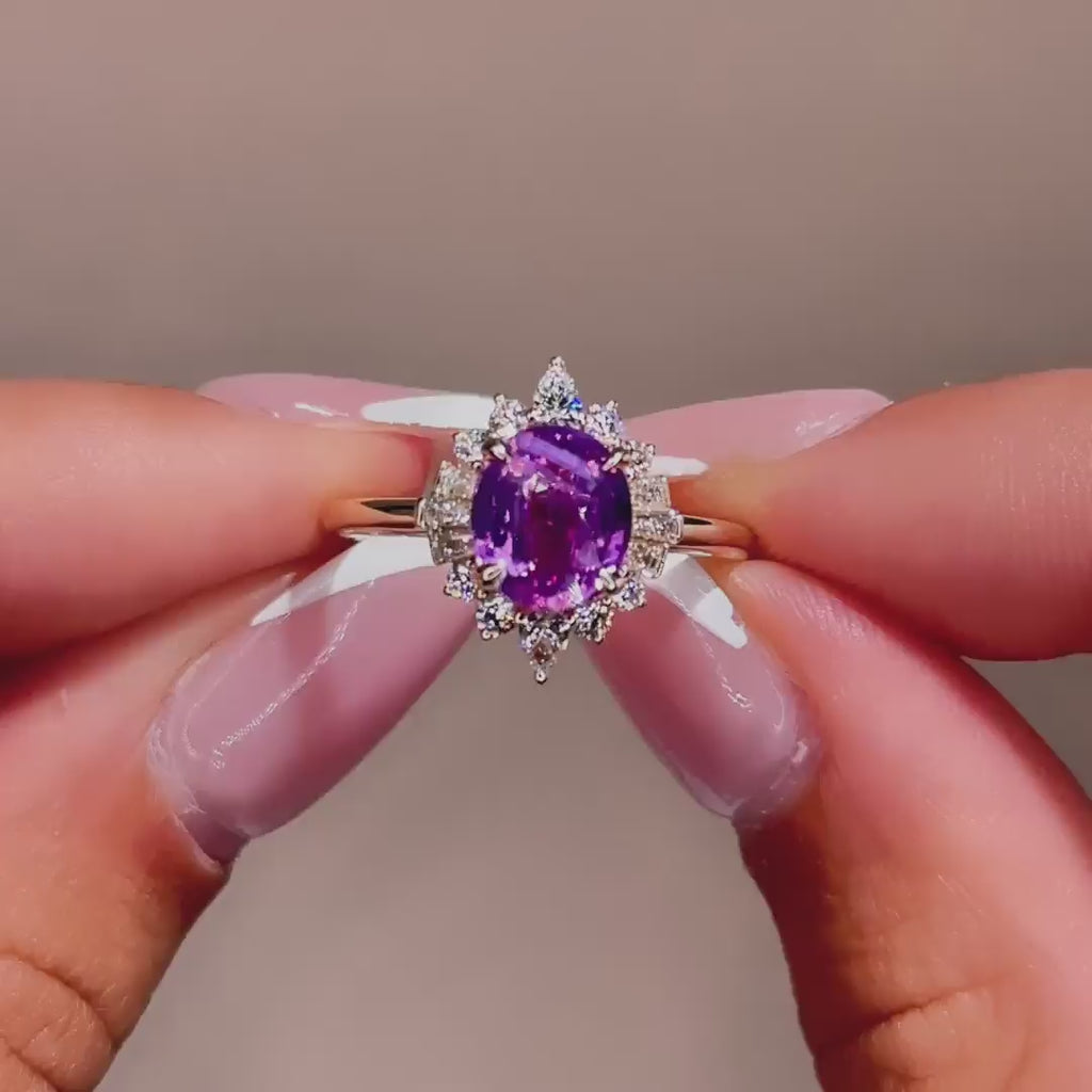 Corona Ring | 2.02ct Oval Pink Sapphire