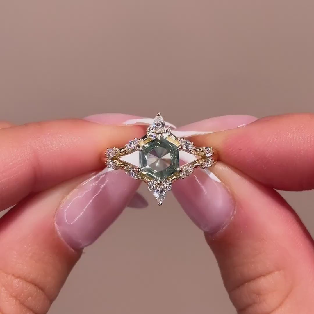 Junia Ring I 1.09ct Montana Hexagon Sapphire