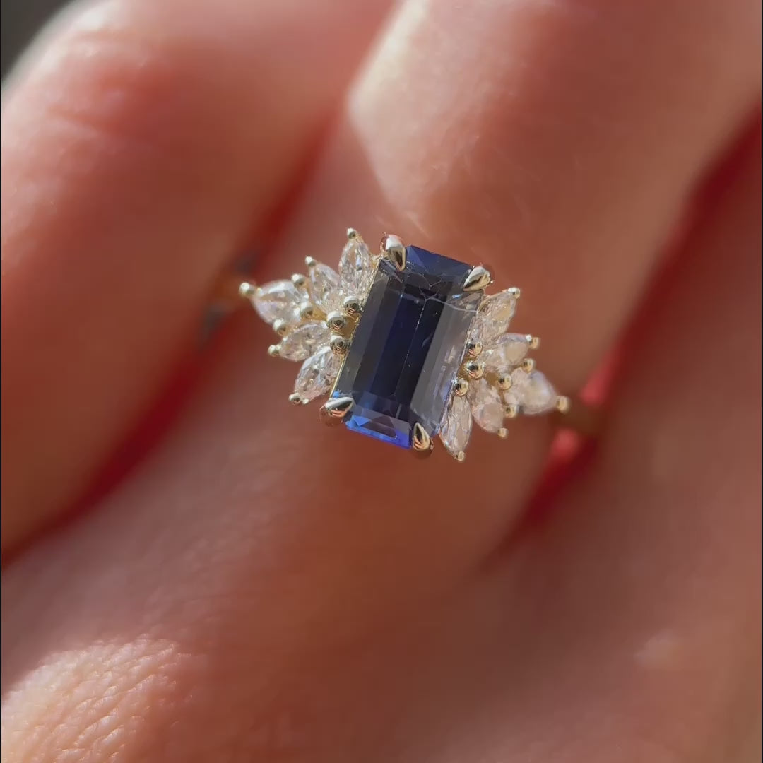 Valea Ring I 1.85ct Rectangular Ceylon Sapphire