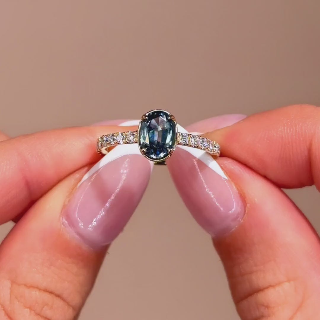 Jasper Ring I 1.21ct Teal Oval Sapphire