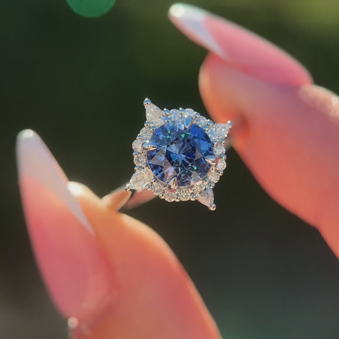 Lyric Ring I 1.68ct Round Ceylon Sapphire