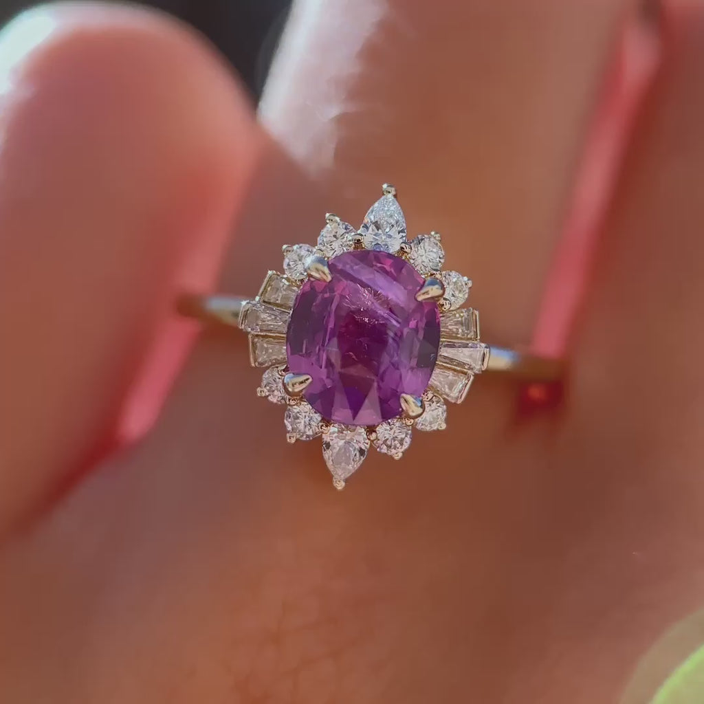 Corona Ring | 2.02ct Oval Pink Sapphire