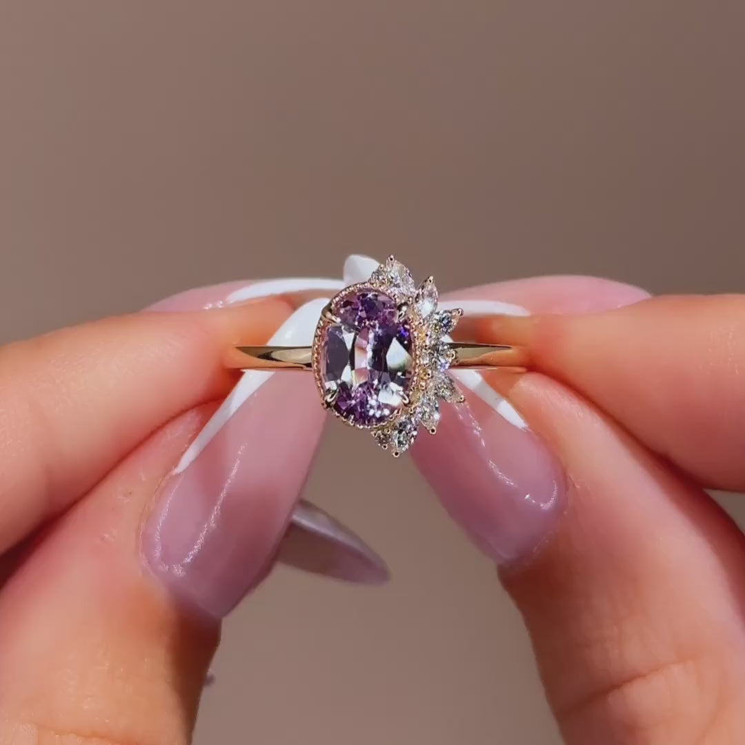 Floret Ring | 1.52ct Oval Pink Sapphire