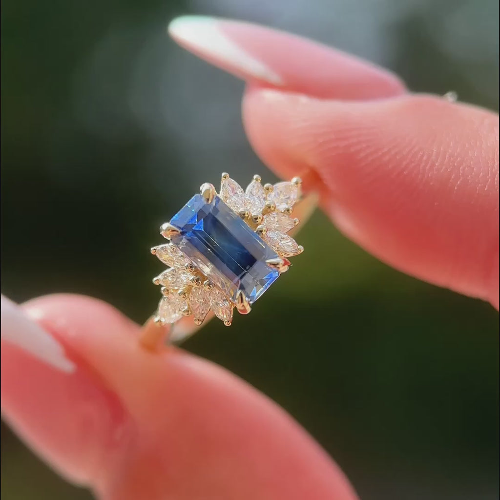 Valea Ring I 1.85ct Rectangular Ceylon Sapphire