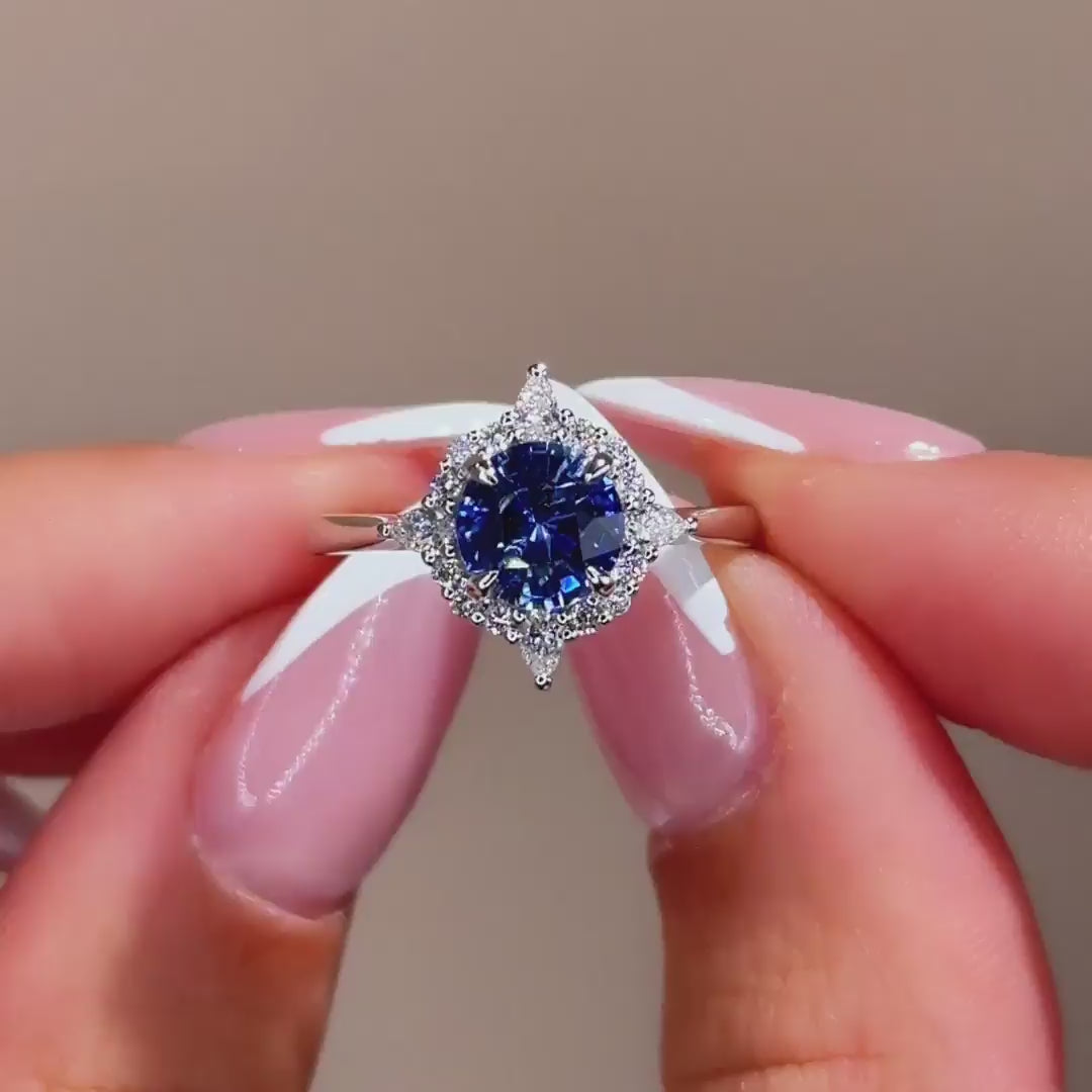 Lyric Ring I 1.68ct Round Ceylon Sapphire